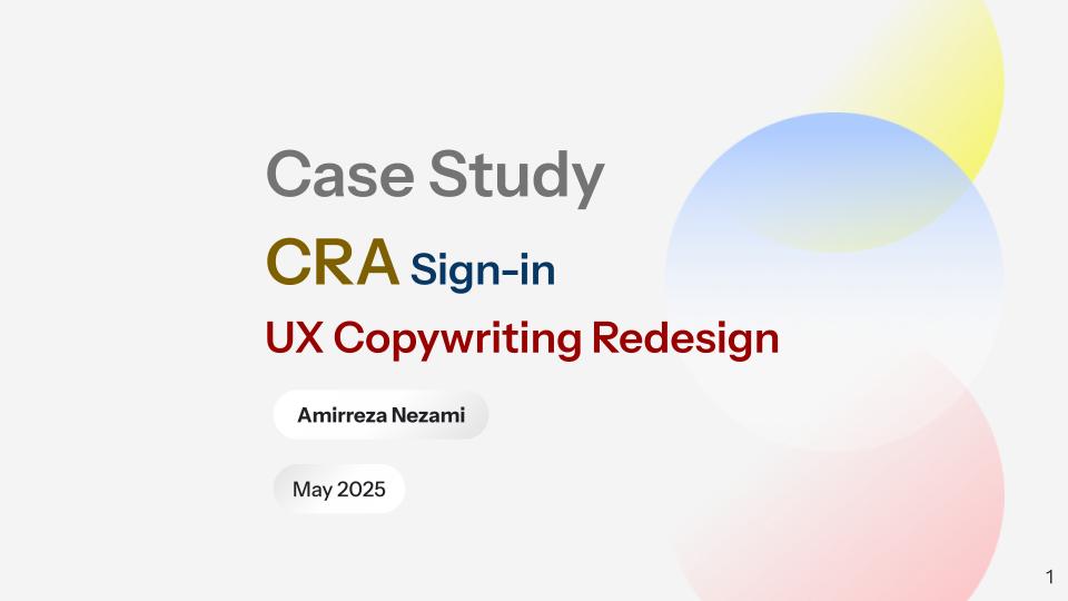 CRA Sign-in - UX Copywriting Redesign